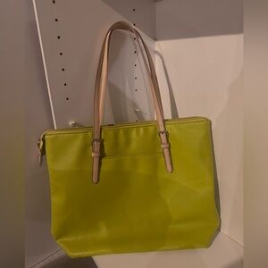 Croft & Barrow Lime Green Faux Leather Tote Bag